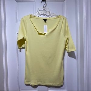 Ann Taylor Split Neck Cotton T-Shirt